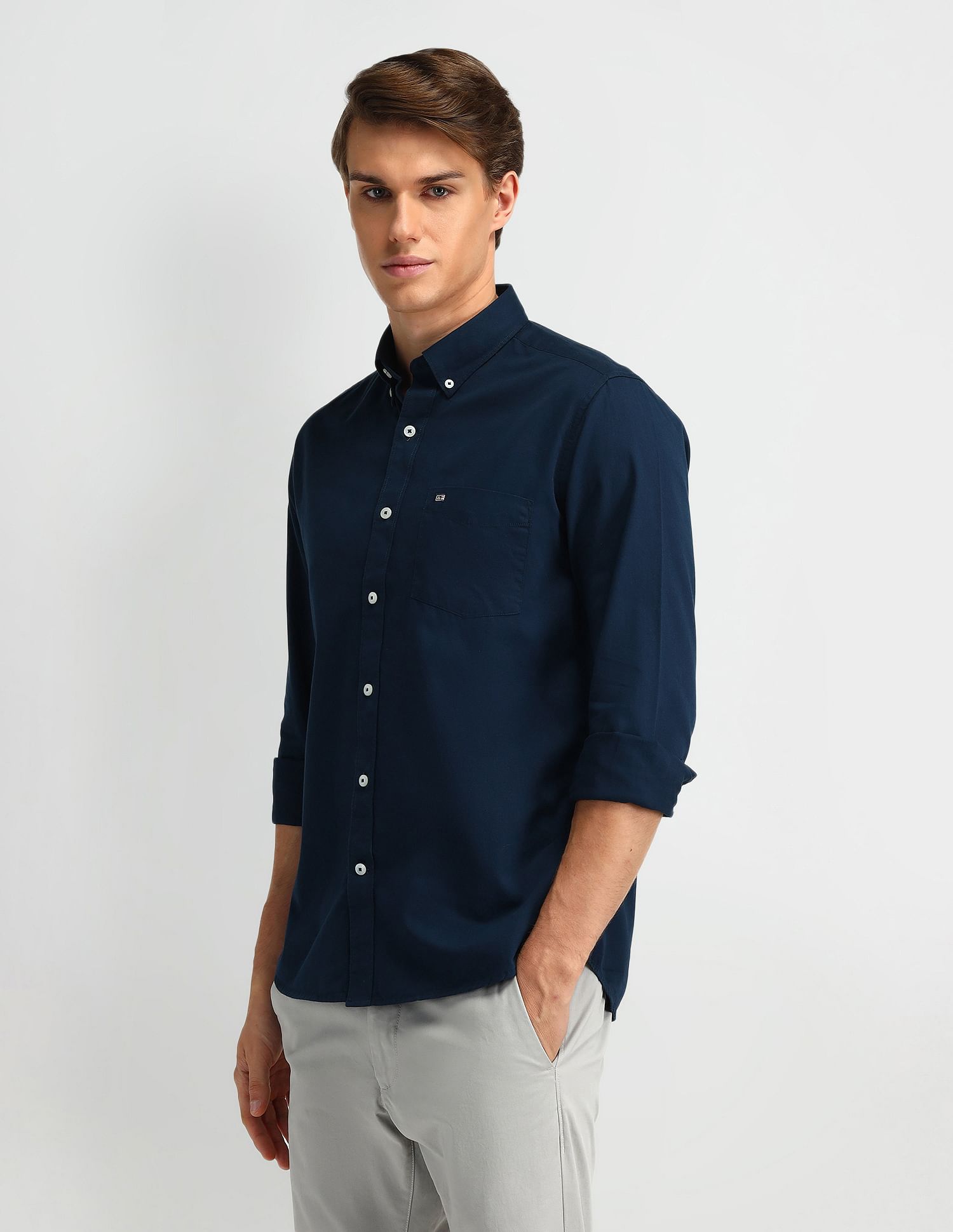 Arrow Sport Solid Cotton Shirt