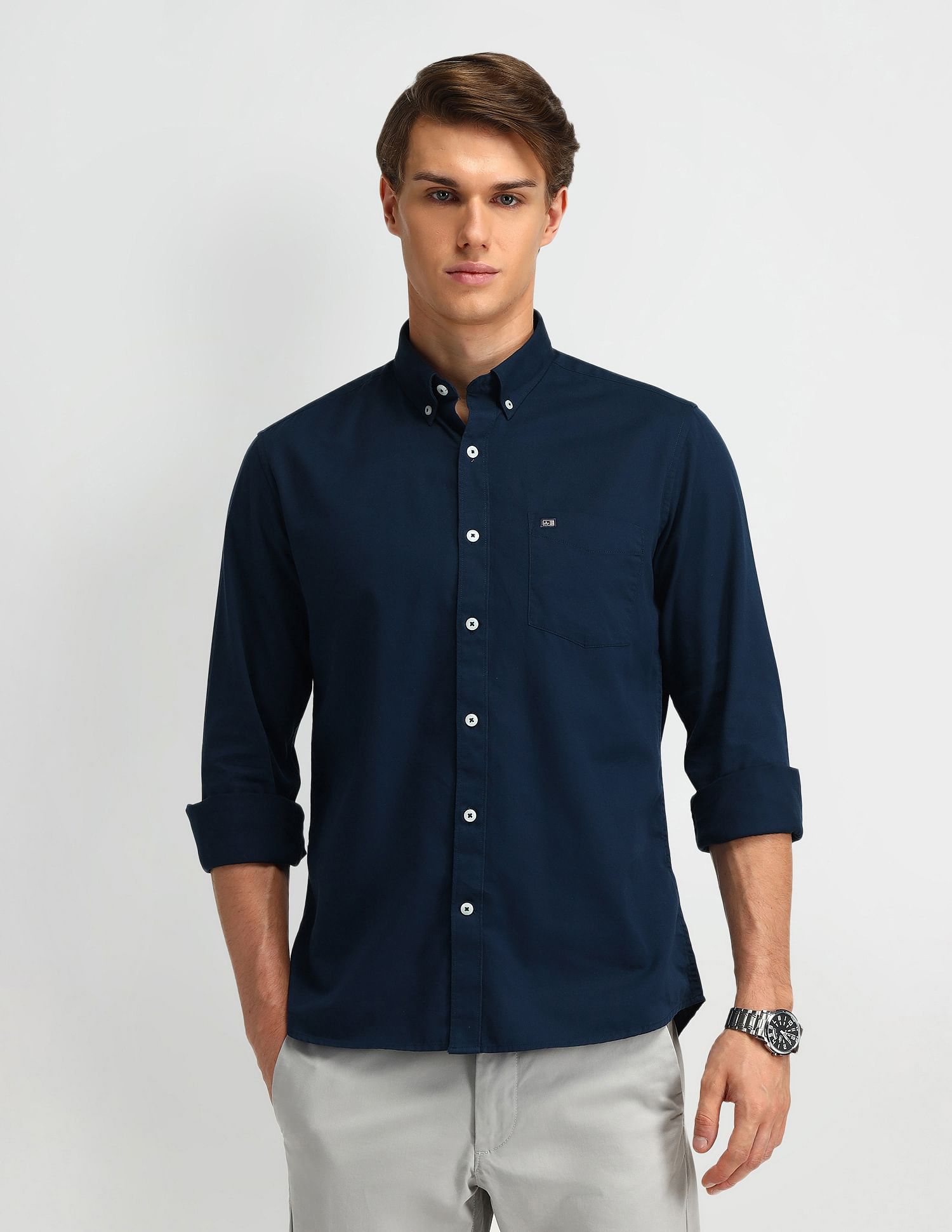 Arrow Sport Solid Cotton Shirt
