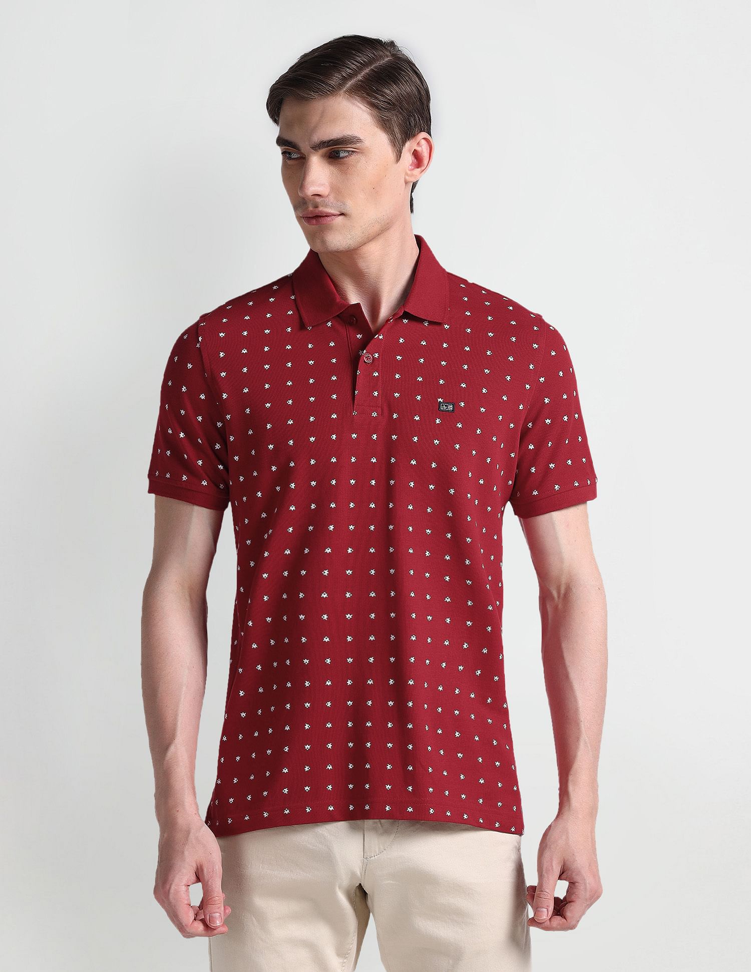 Arrow Sports Geometric Print Regular Polo Shirt