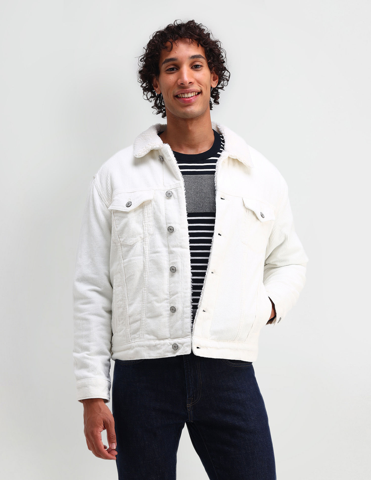 U.S. Polo Assn. Denim Co. Slim Fit Corduroy Sherpa Jacket