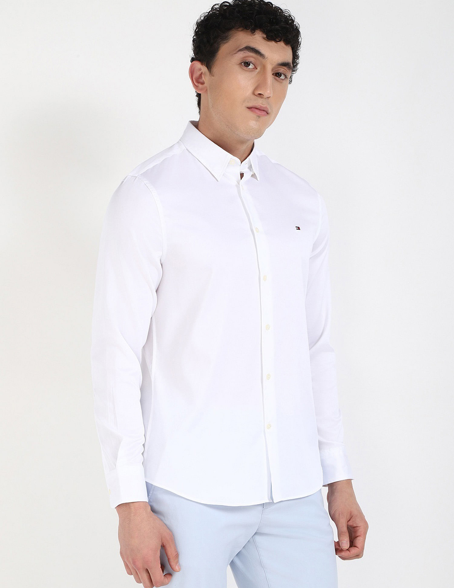 Tommy Hilfiger Solid Regular Fit Sateen Woven Shirt