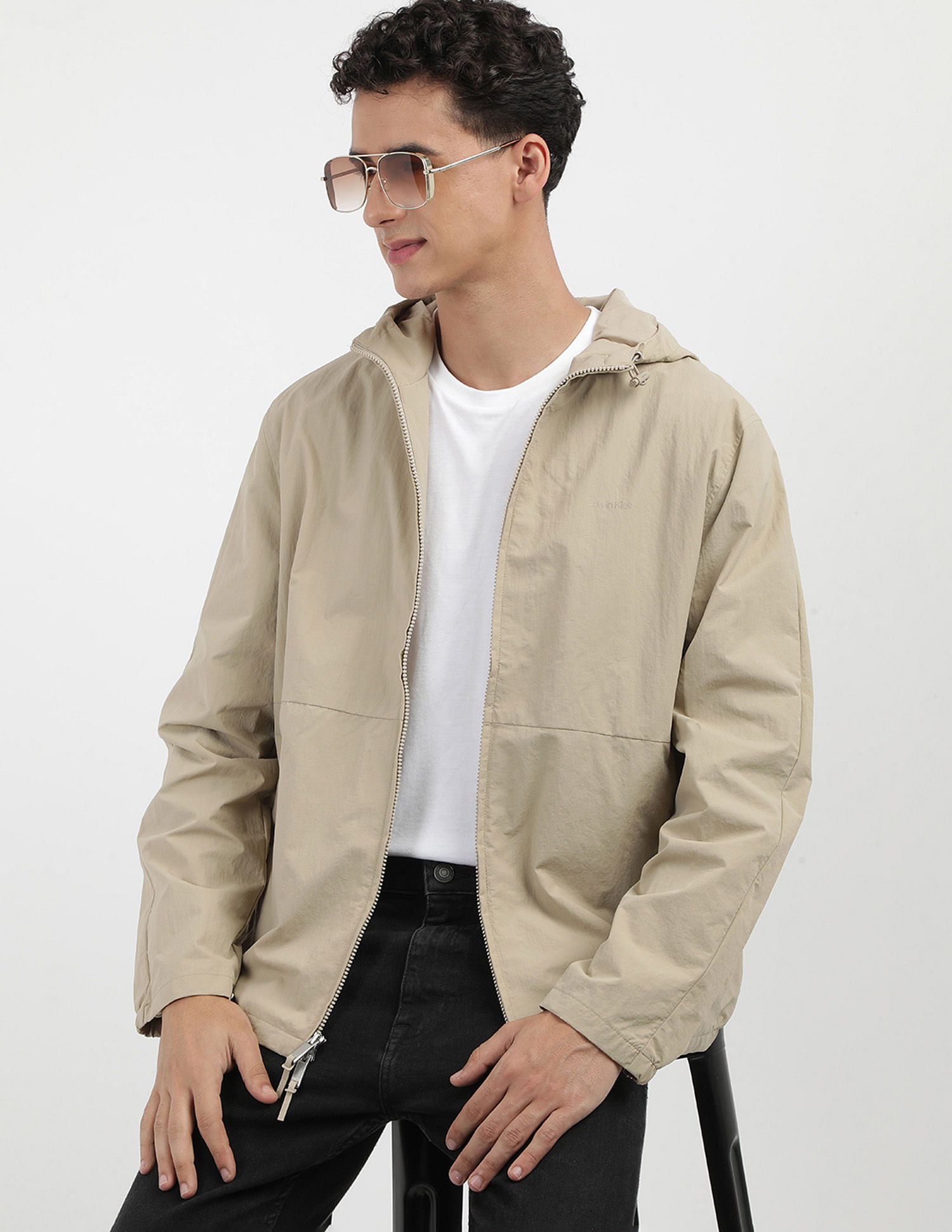 Calvin Klein Jeans Regular Fit Solid Casual Jacket