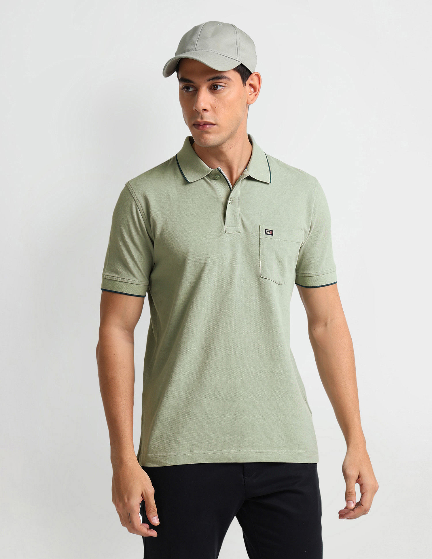 Arrow Sports Tipped Collar Regular Fit Polo Shirt