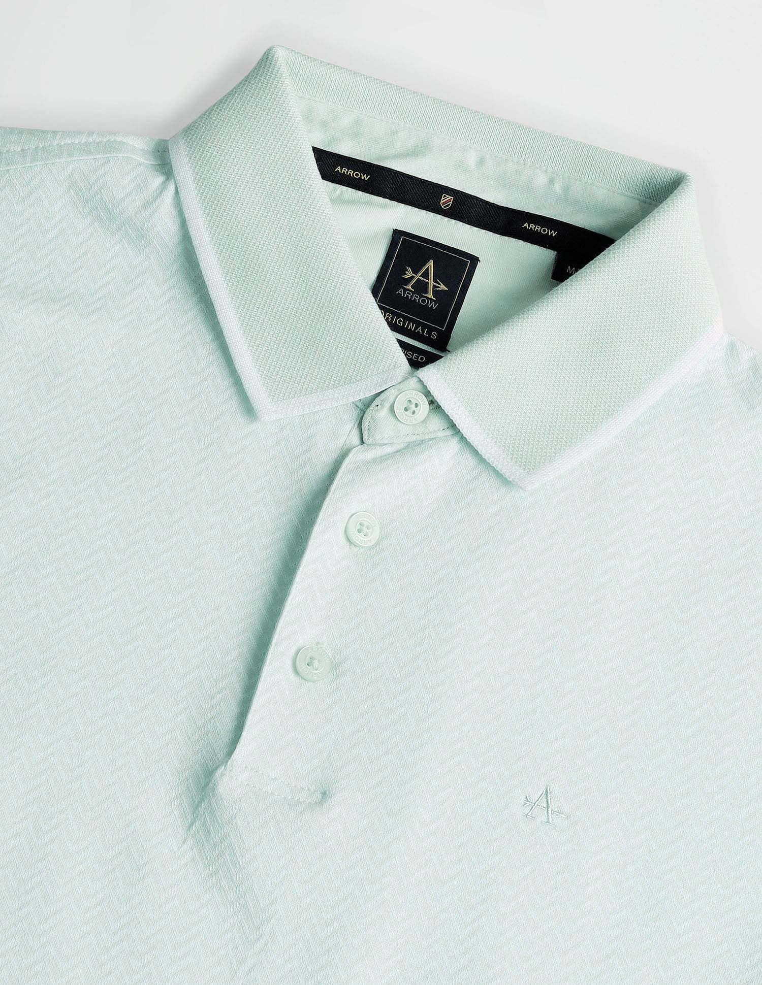 Arrow Patterned Knit Regular Fit Polo Shirt