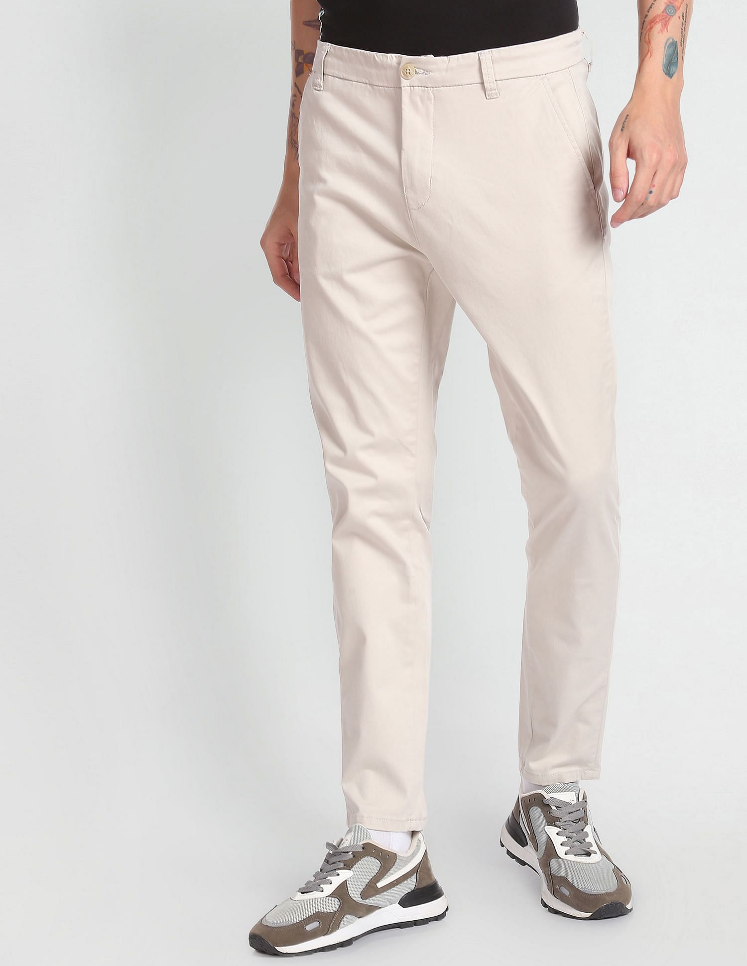Flying Machine Mid Rise Slim Tapered Trousers