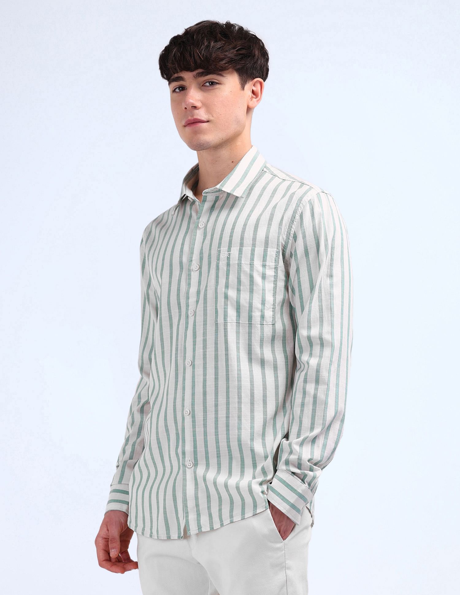 Flying Machine Regular Fit Striped Shirt