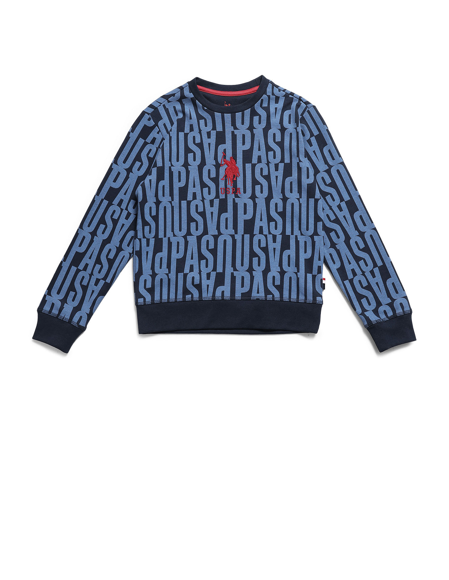 U.S. Polo Assn. Kids Boys Brand Printed Regular Fit Sweatshirt