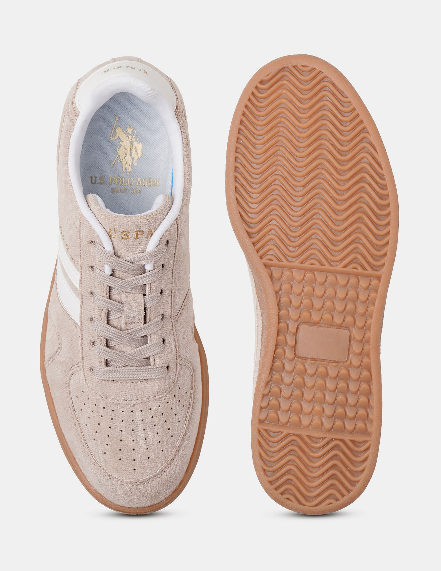 U.S. Polo Assn. Women Lace Up Edda Striped Sneakers