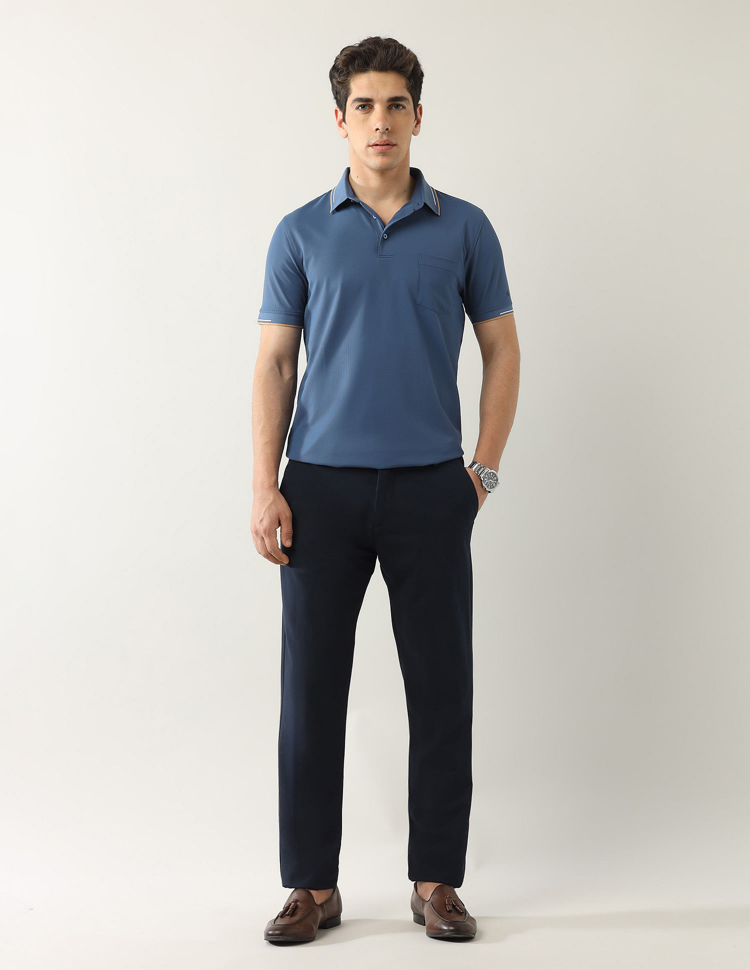 Arrow Textured Regular Fit Polo Shirt