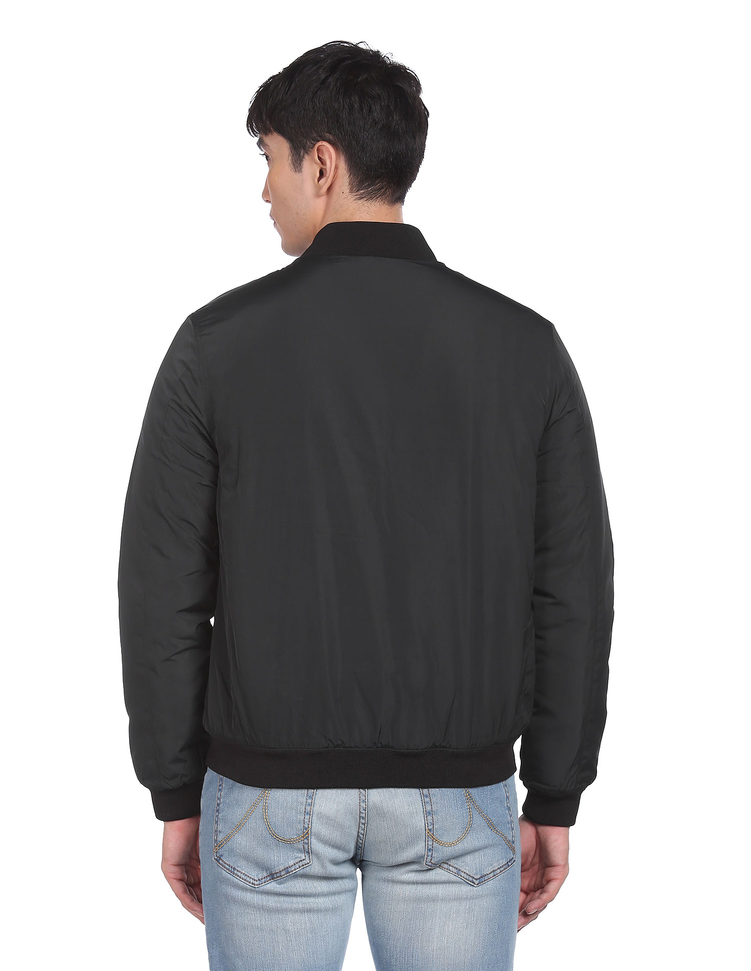 Flying Machine High Neck Solid Puffer Jacket