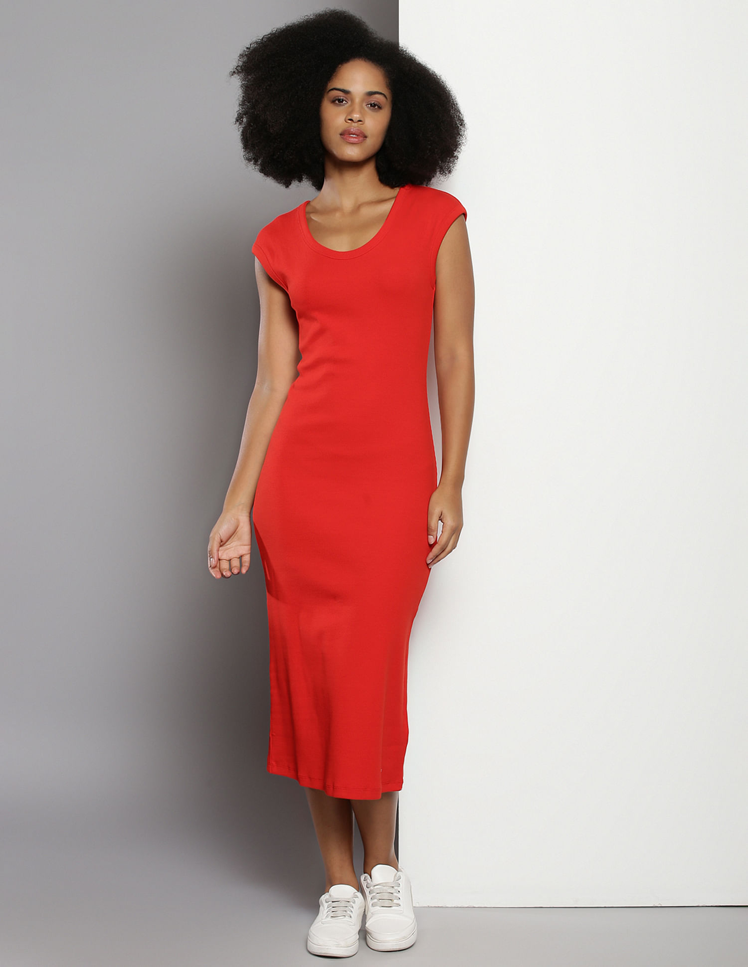 Tommy Hilfiger Midi Bodycon Ribbed Dress
