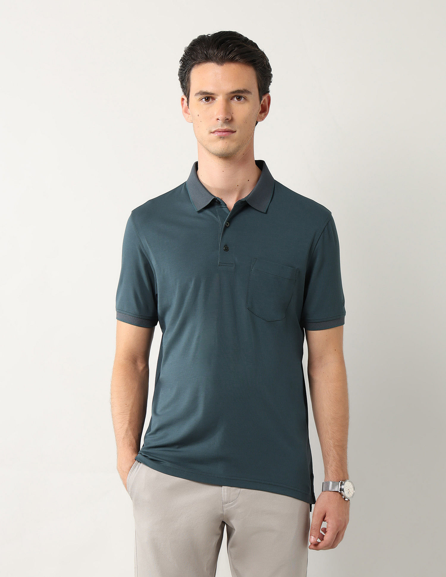 Arrow Solid Regular Fit Polo Shirt