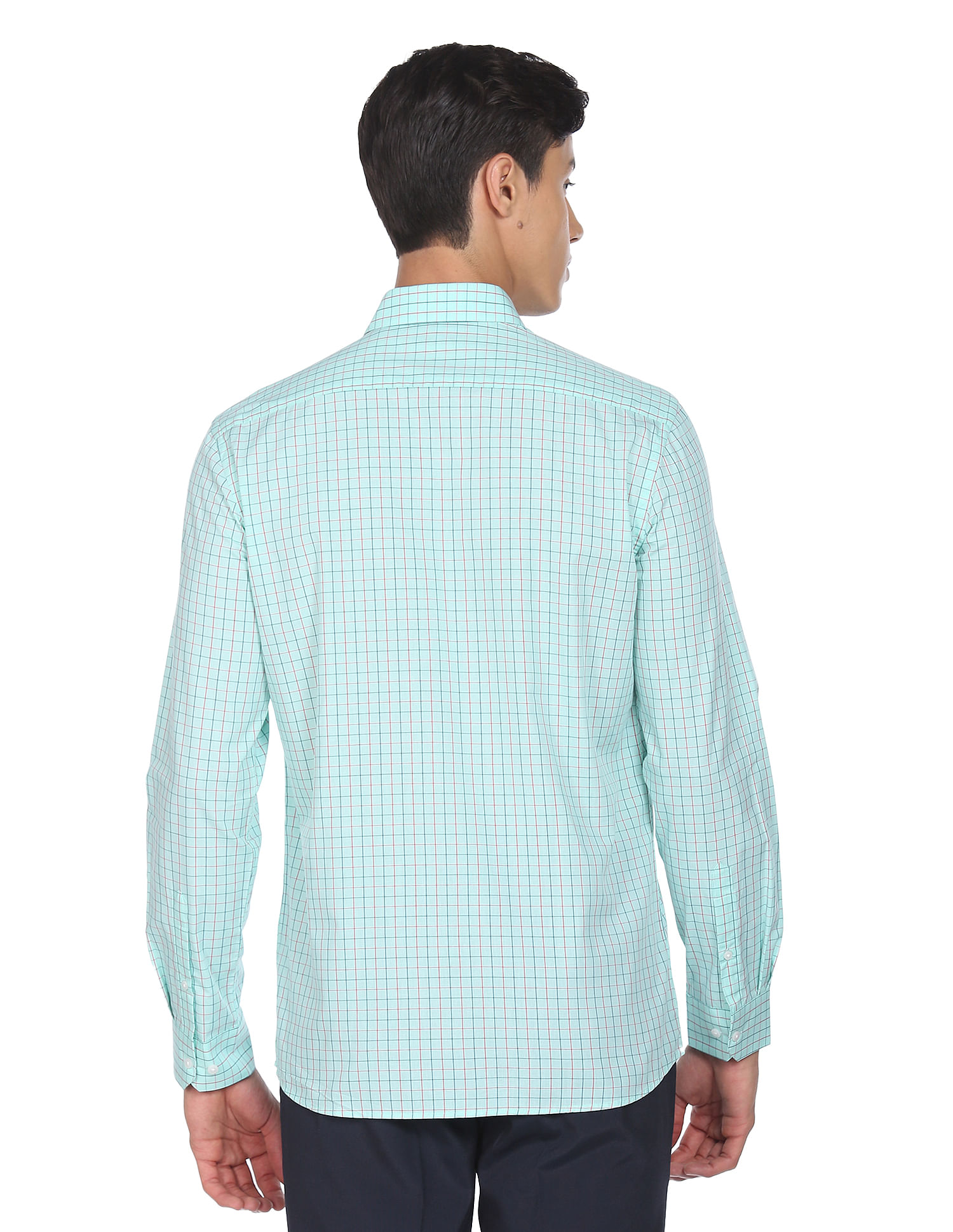 Arrow Cutaway Collar Grid Tattersall Check Shirt