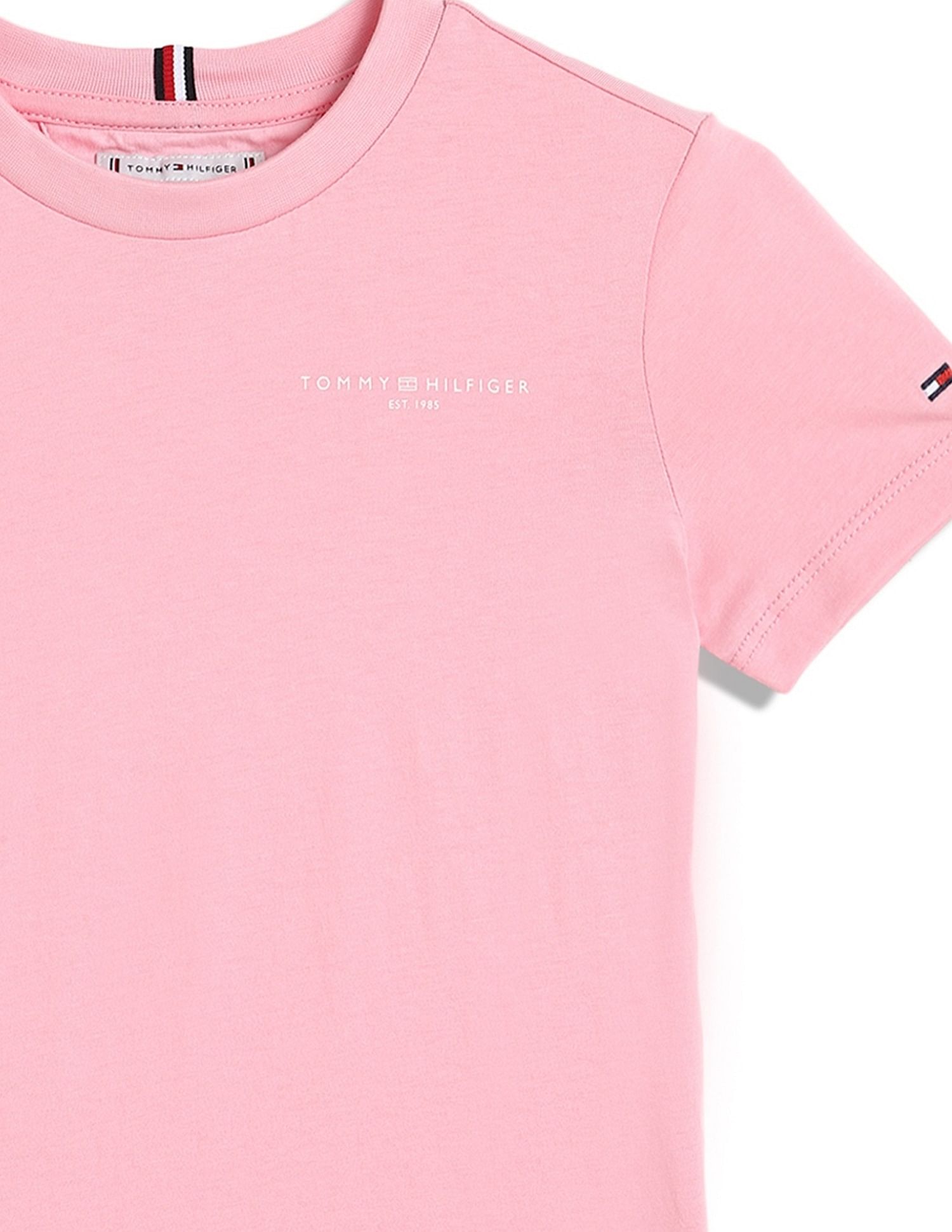 Tommy Hilfiger Kids Girls Logo Regular-Fit Cotton T-Shirt