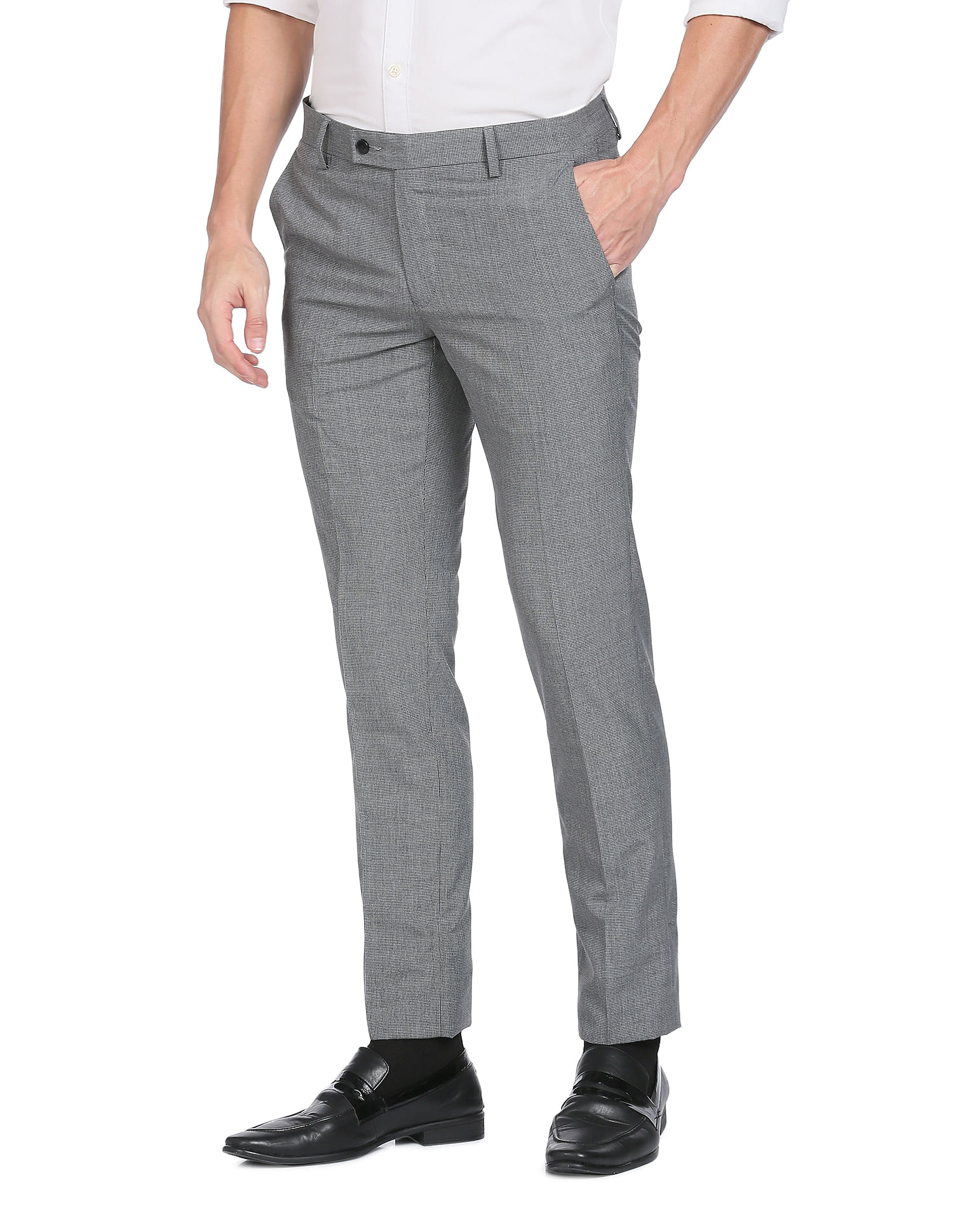Regular Fit Classic Pants Gray - TIE HOUSE