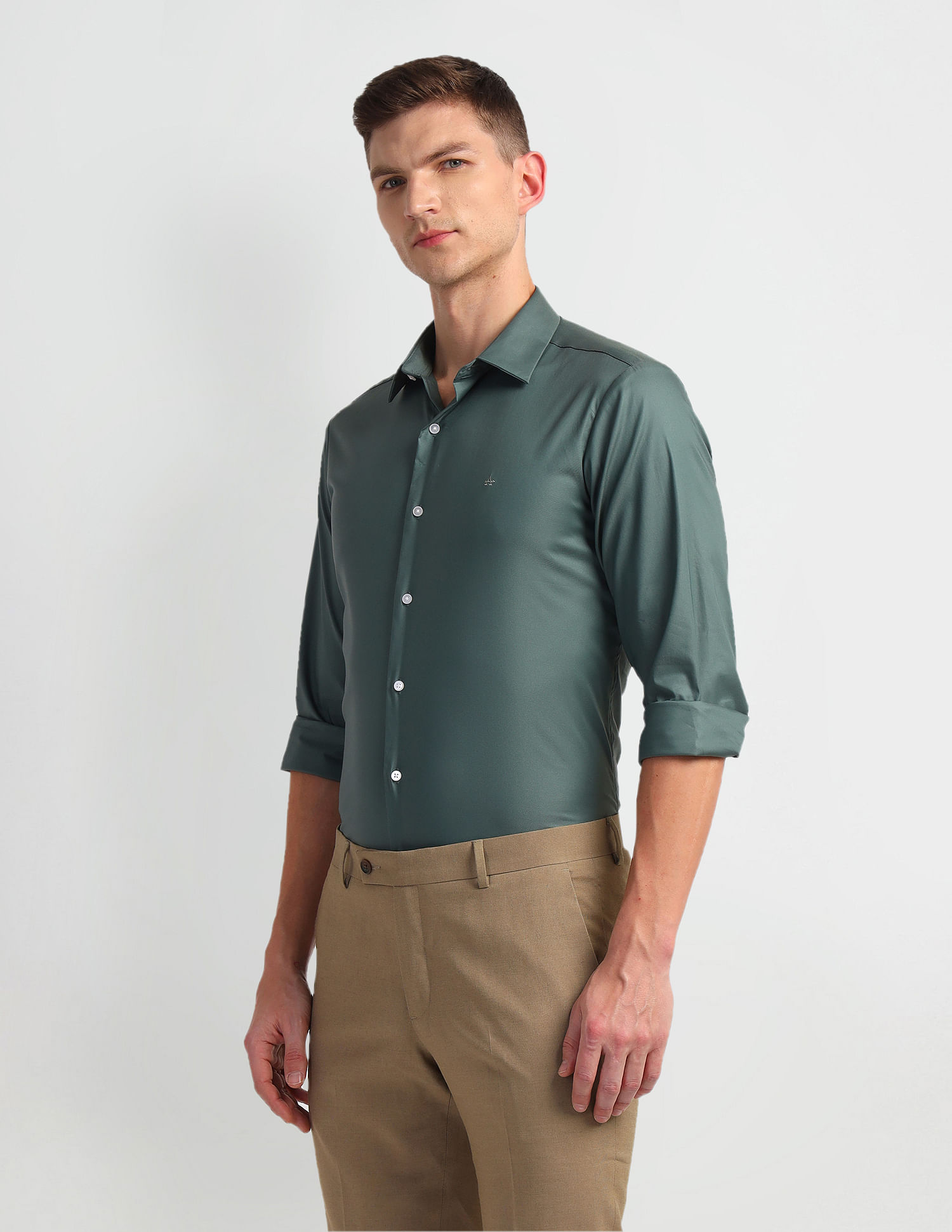 Arrow Newyork Cotton Nylon Super Slim Fit Shirt