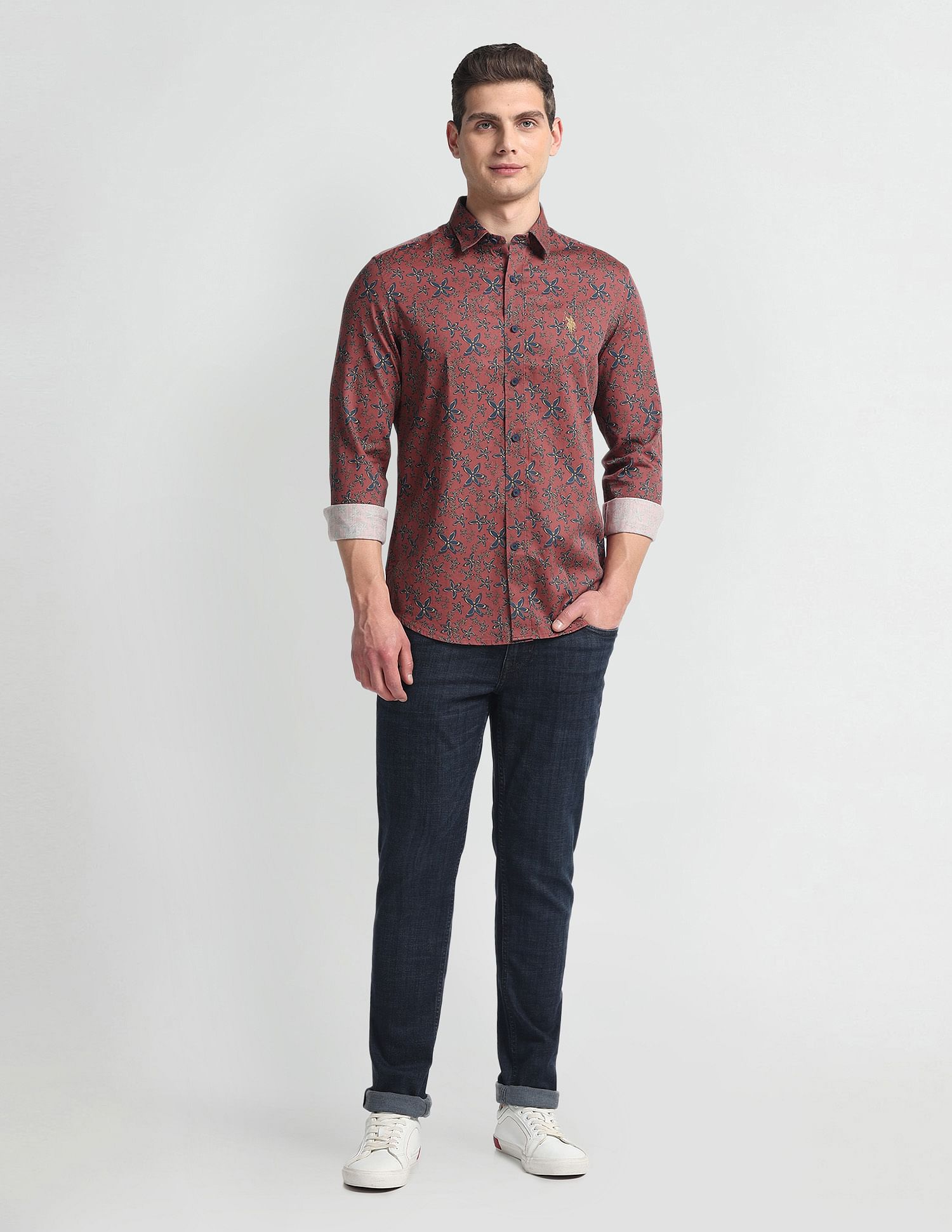U.S. Polo Assn. Denim Co. Floral Print Slim Shirt