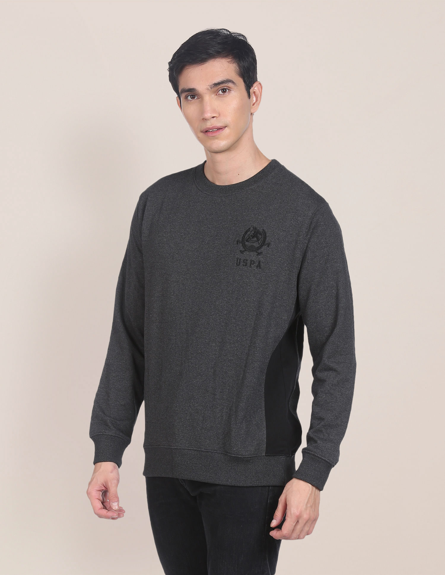 U.S. Polo Assn. Crew Neck Heathered Sweatshirt