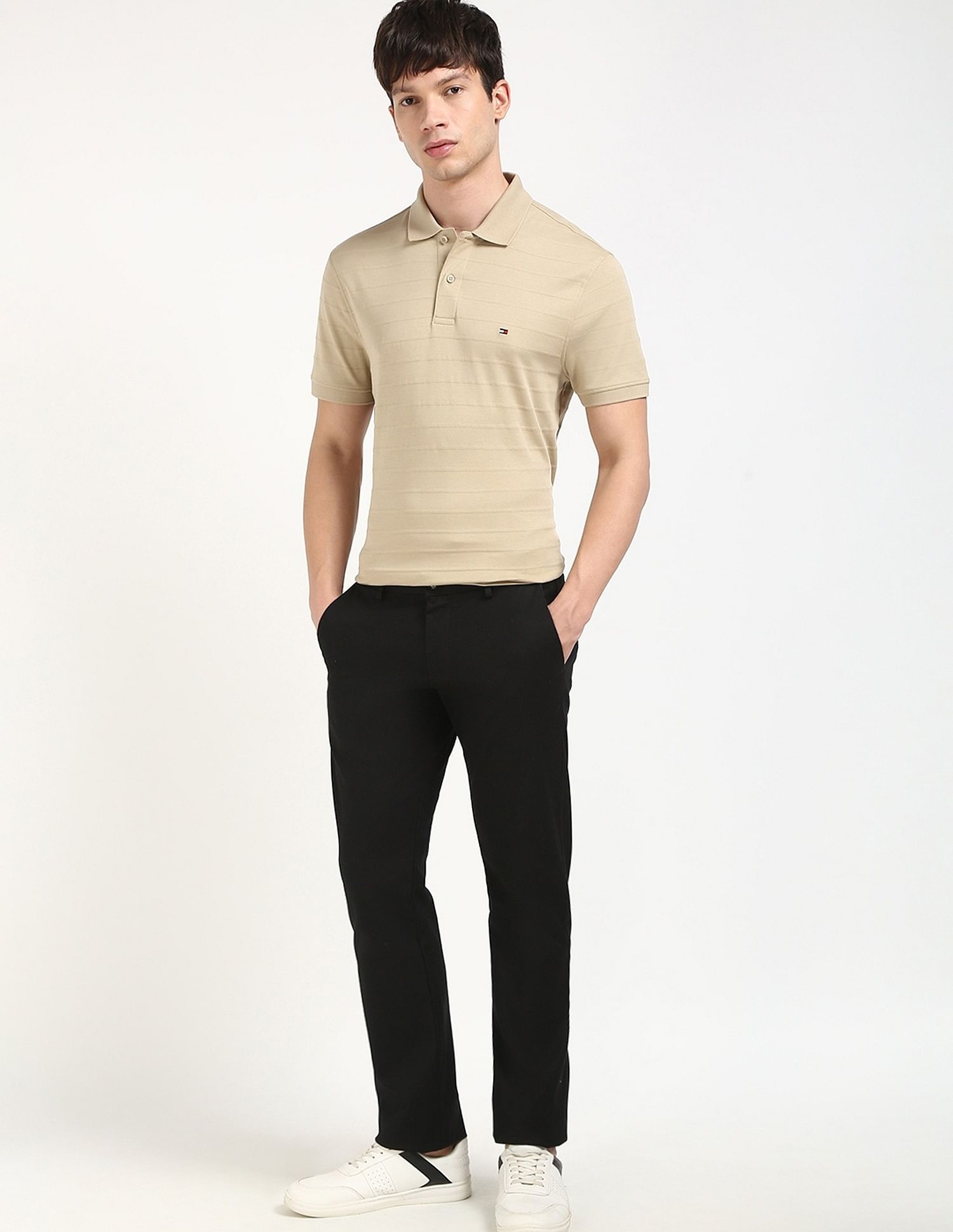 Tommy Hilfiger Self-Design Regular-Fit Cotton Polo Shirt