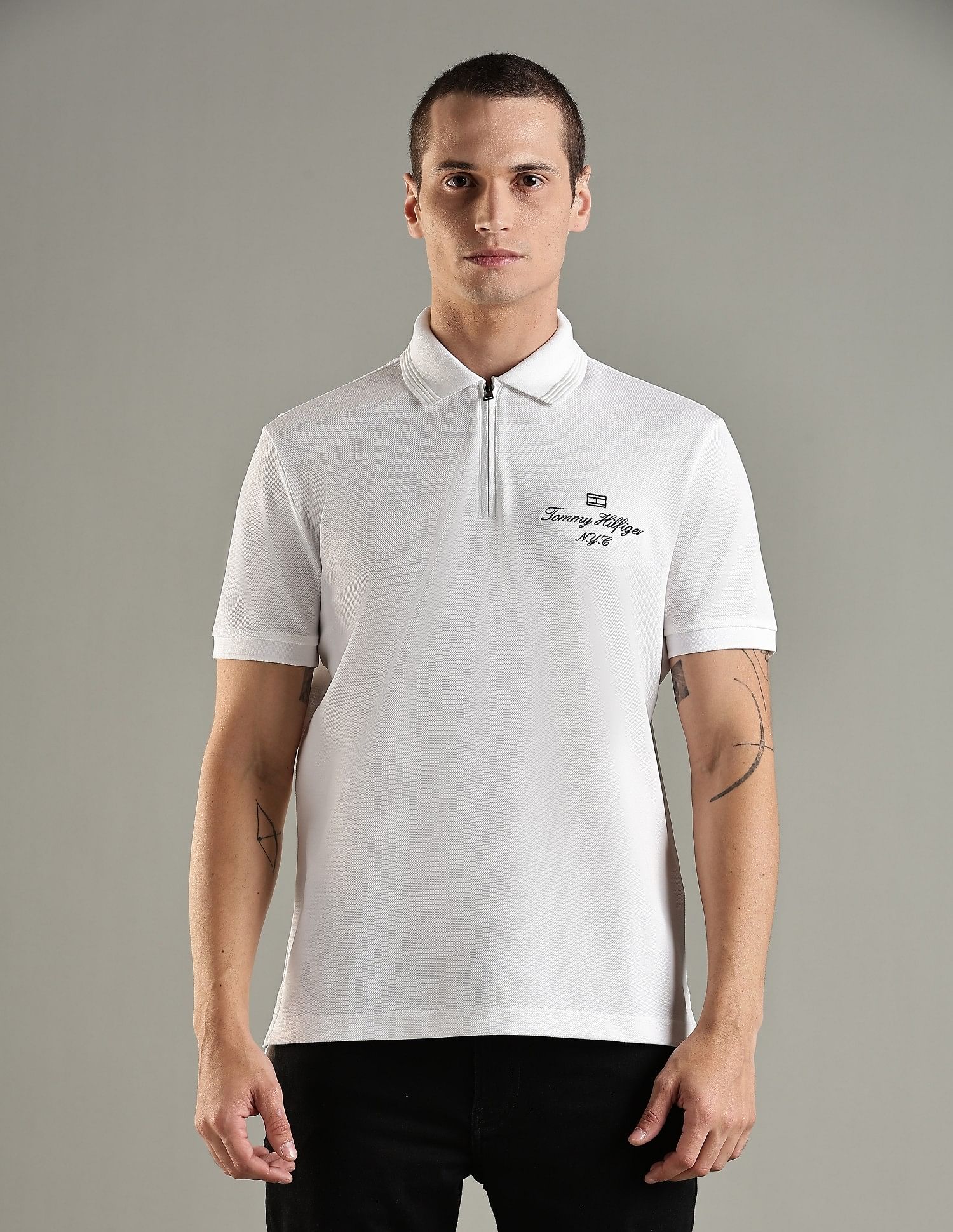 Tommy Hilfiger Embroidered Logo Regular Fit Cotton Polo T-Shirt
