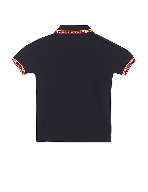 U.S. Polo Assn. Kids Boys Brand Tape Pique Polo Shirt