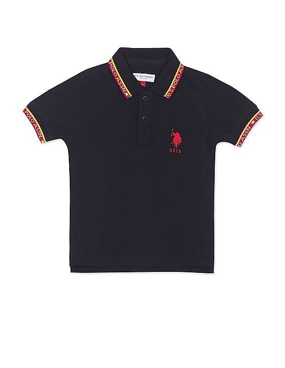 U.S. Polo Assn. Kids Boys Brand Tape Pique Polo Shirt