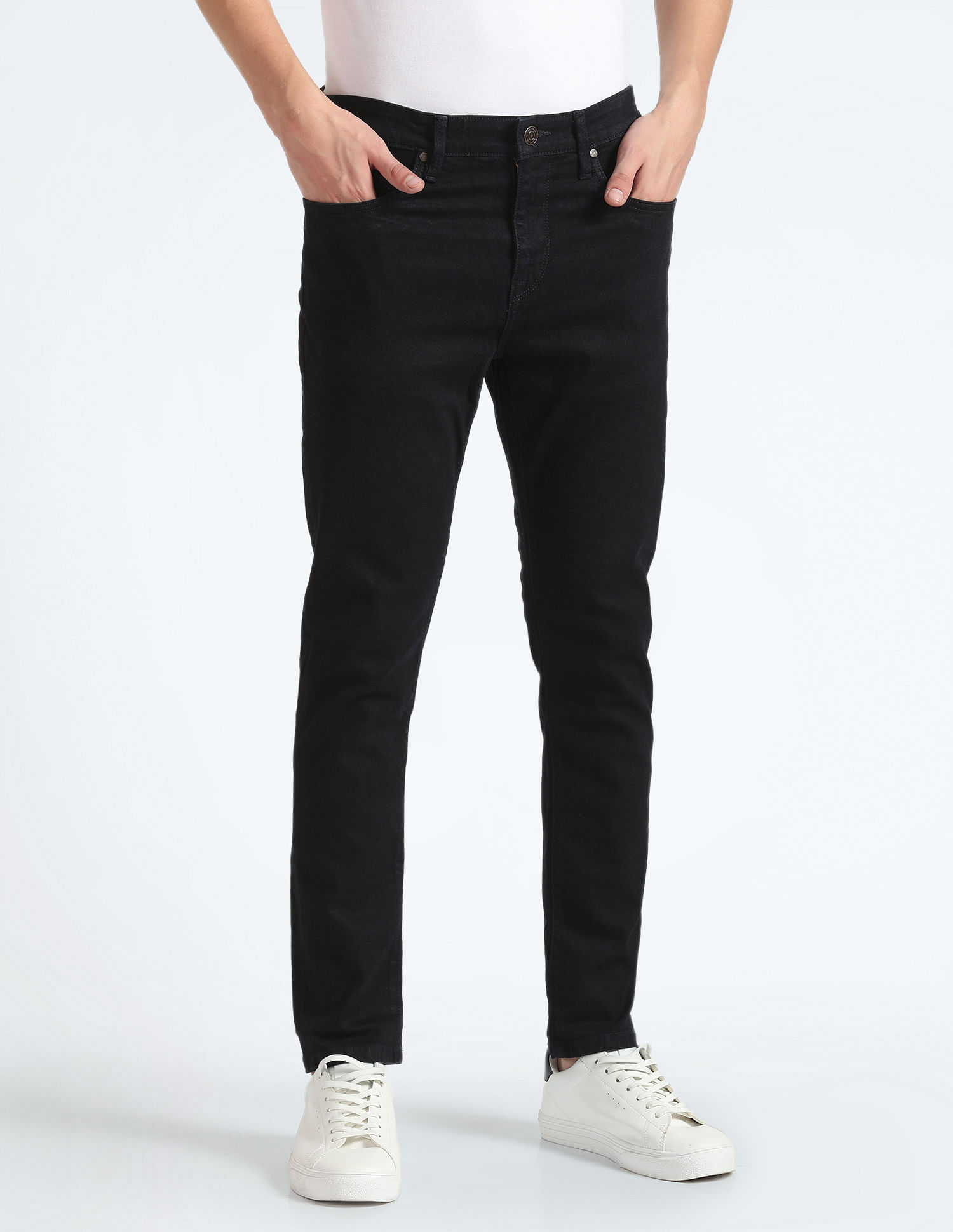 Flying Machine Mid Rise Slash Slim Tapered Fit Jeans