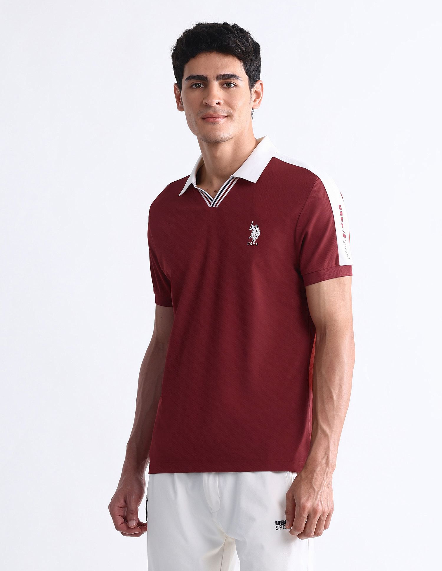 USPA Active Solid Slim Fit Polo Shirt