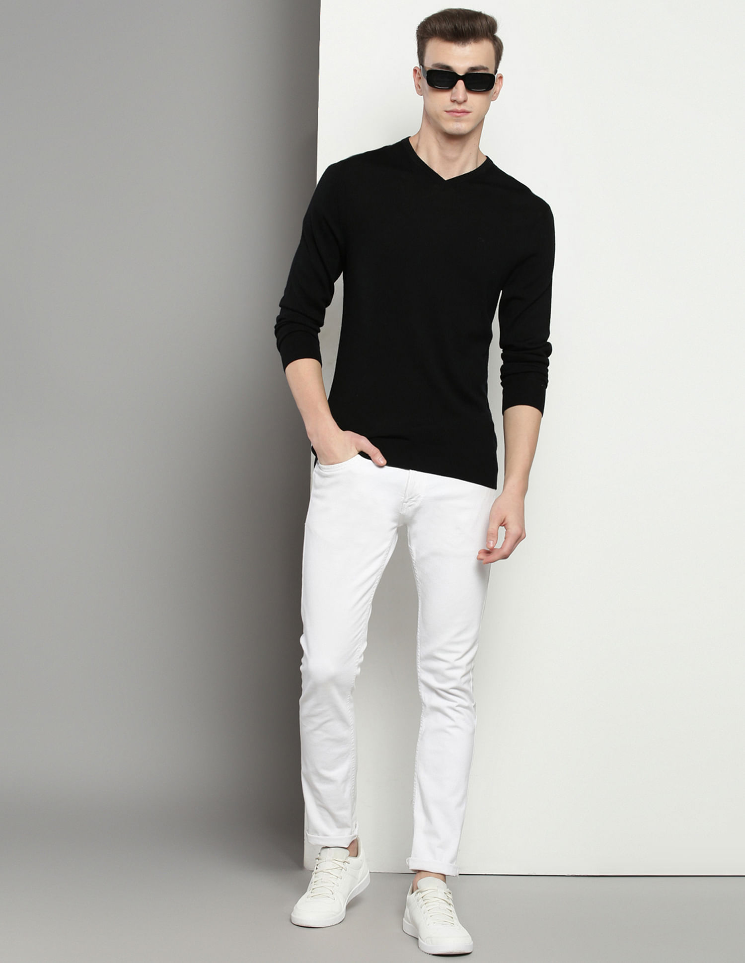 Calvin Klein V-Neck Solid Sweater