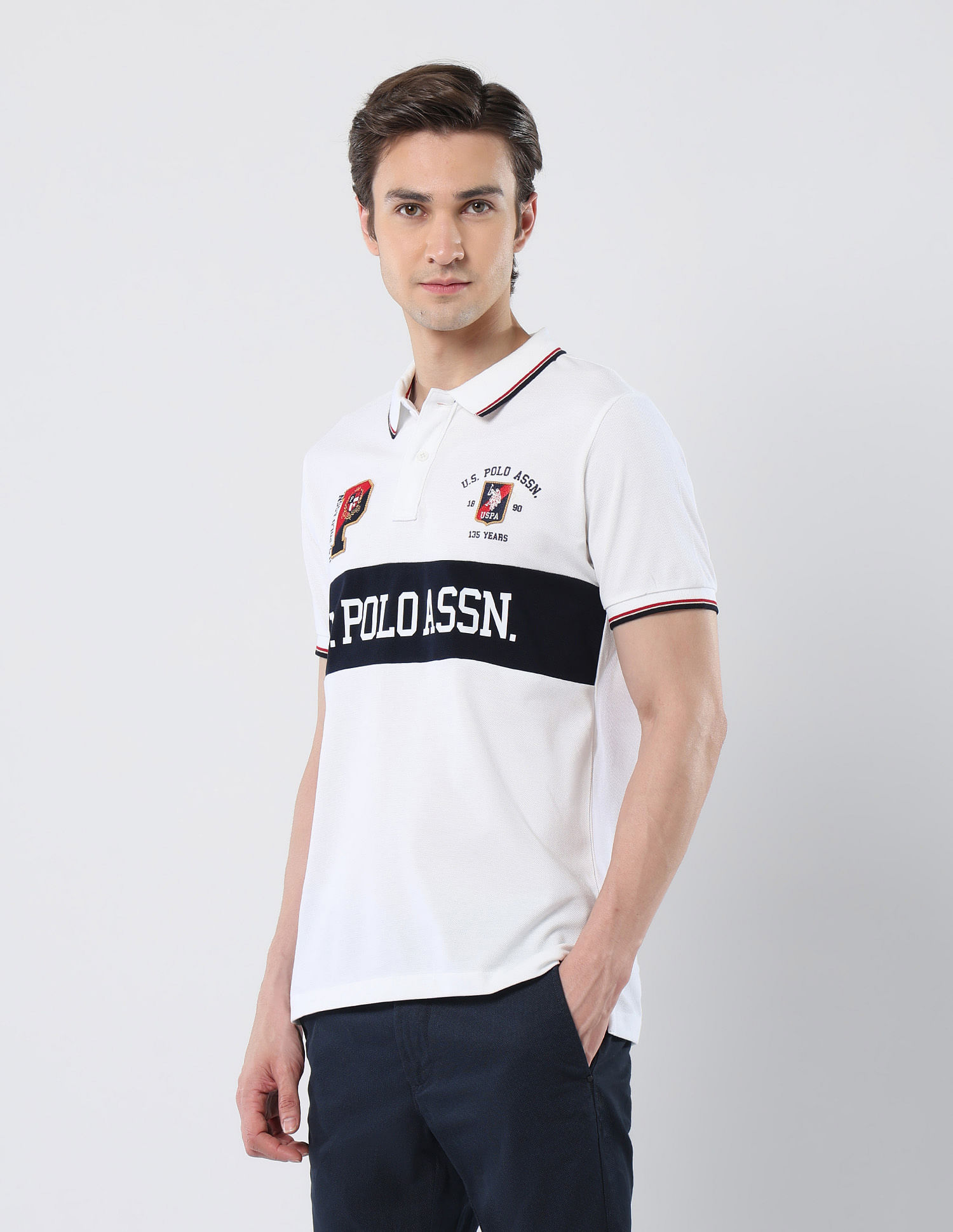 U.S. Polo Assn. Brand Printed 135 Anniversary Polo Shirt