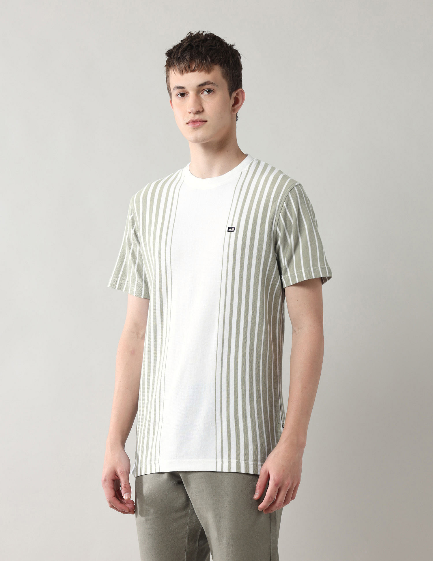 Arrow Sport Vertical Striped Spring Sorbet T-Shirt