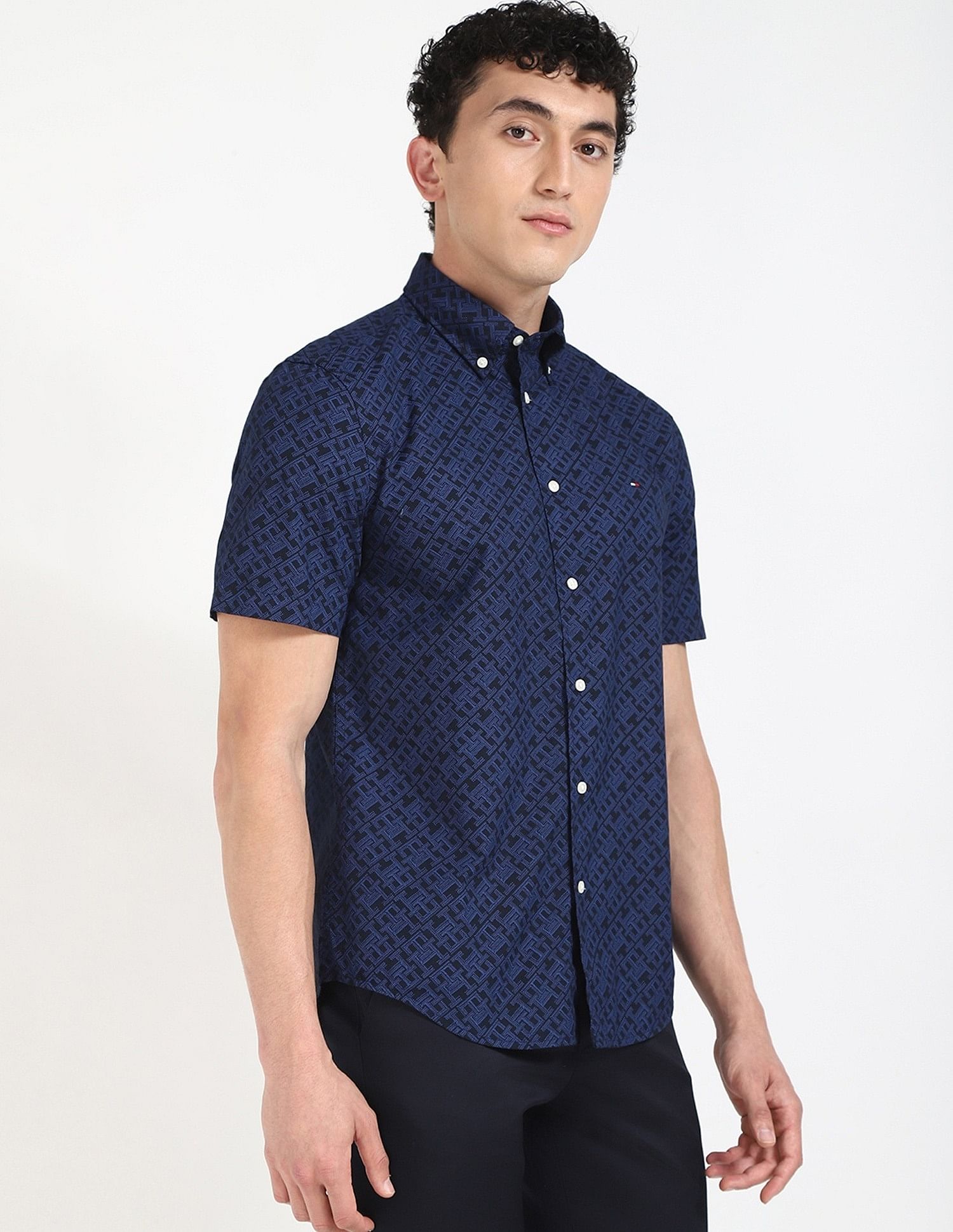 Tommy Hilfiger Logo Regular-Fit Poplin Woven Shirt