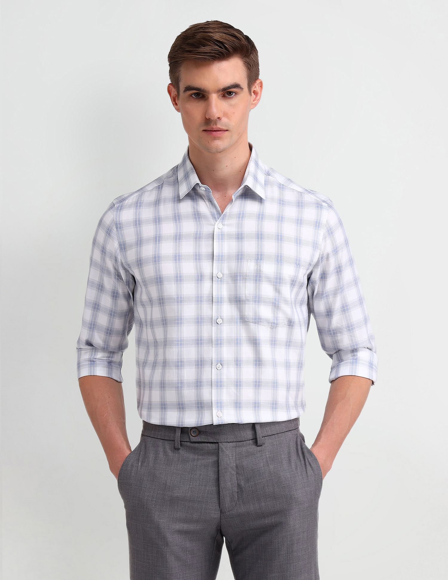 Arrow Brooklyn Fit Windowpane Checked Shirt