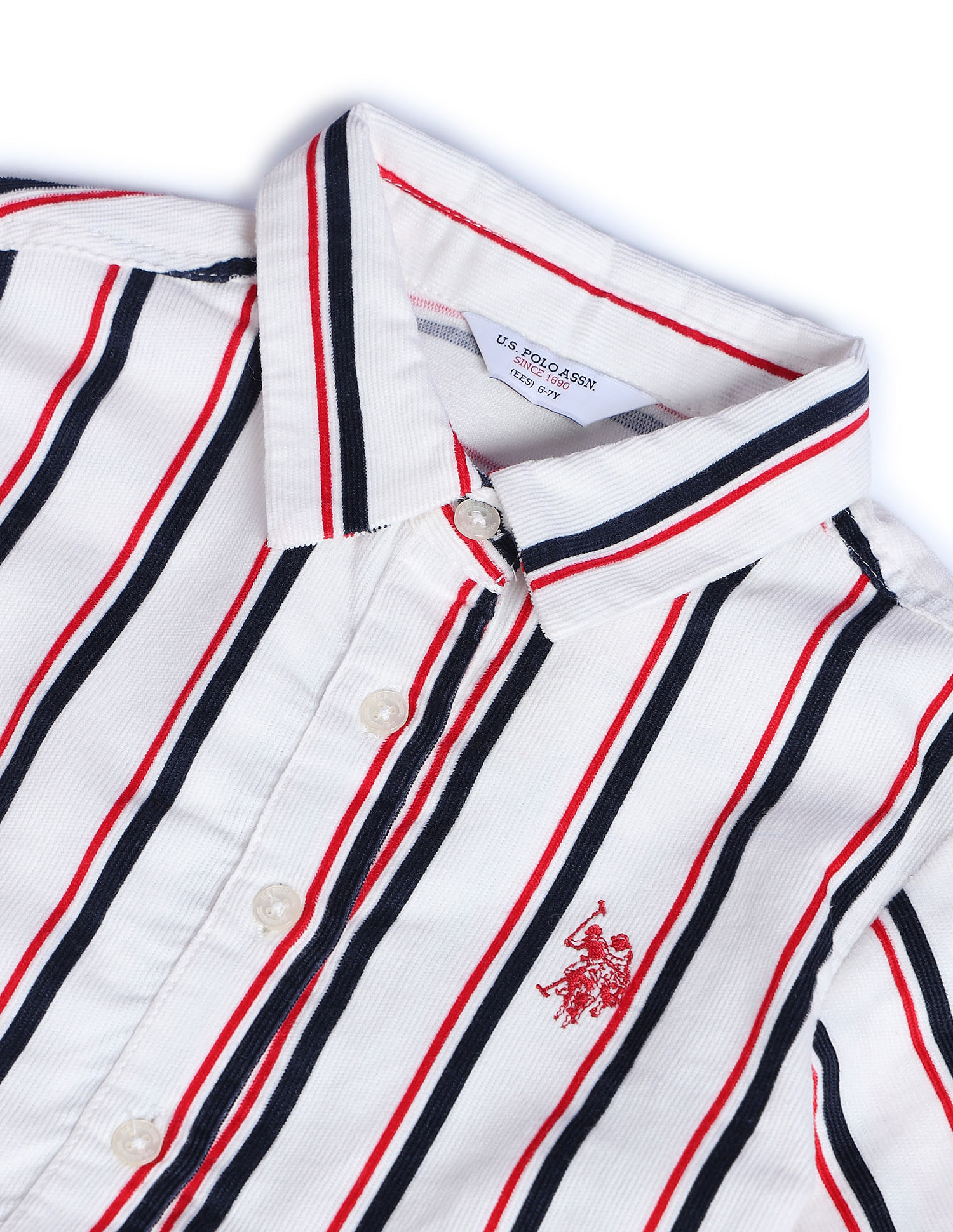 U.S. Polo Assn. Kids Girls Vertical Striped Corduroy Dress