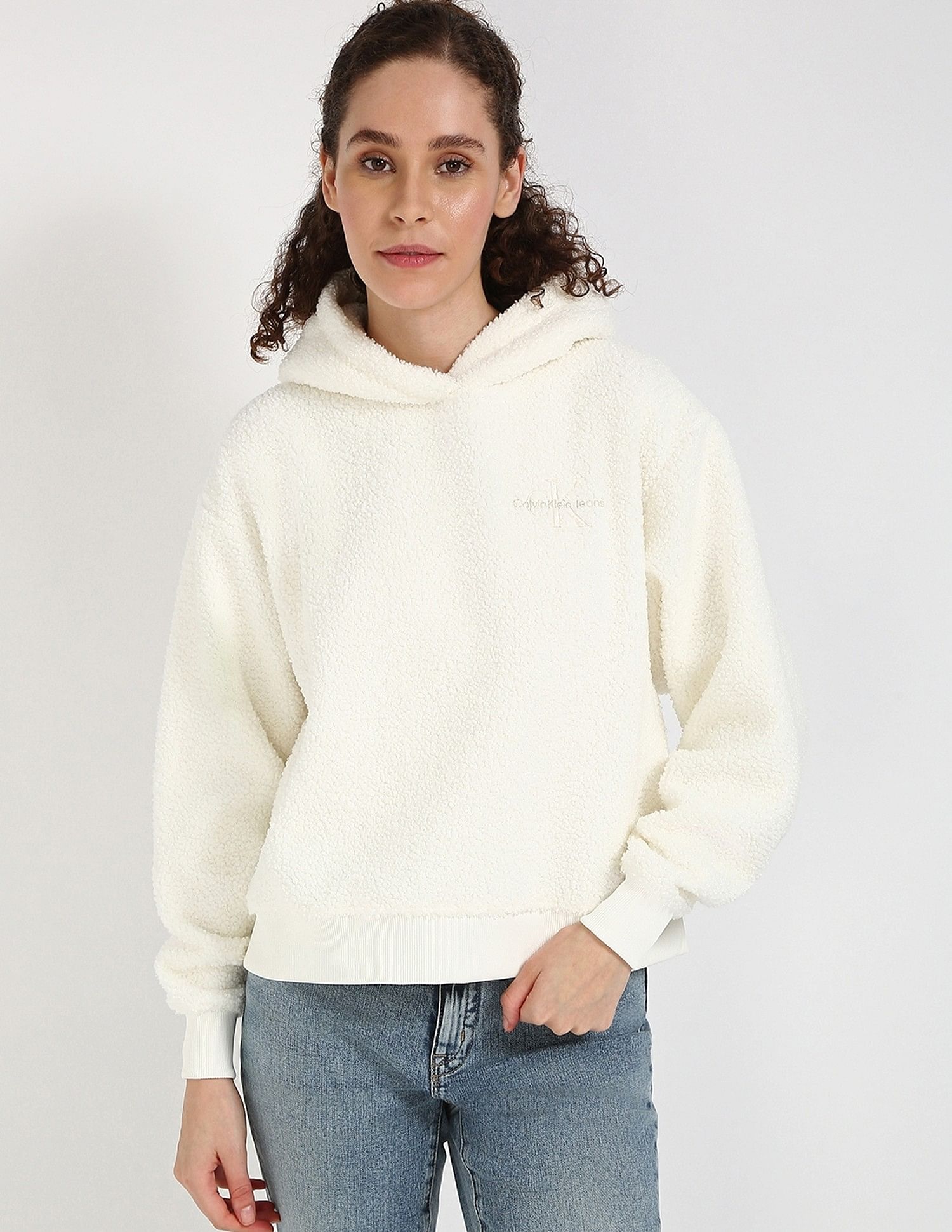 Calvin Klein Jeans Regular-Fit Polyester Hooded Neck Sweatshirt