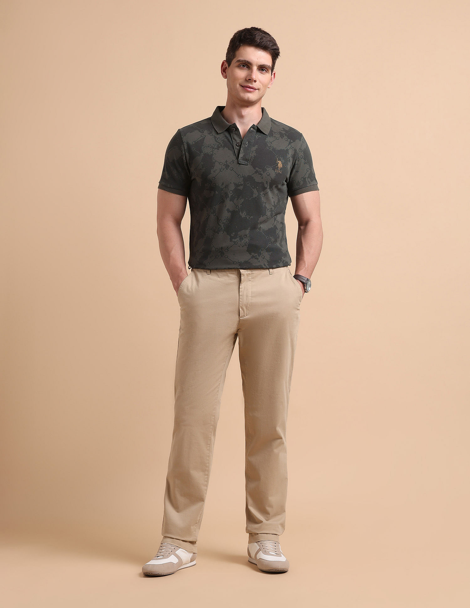 U.S. Polo Assn. Denim Co. Abstract Printed Pure Cotton Polo Shirt