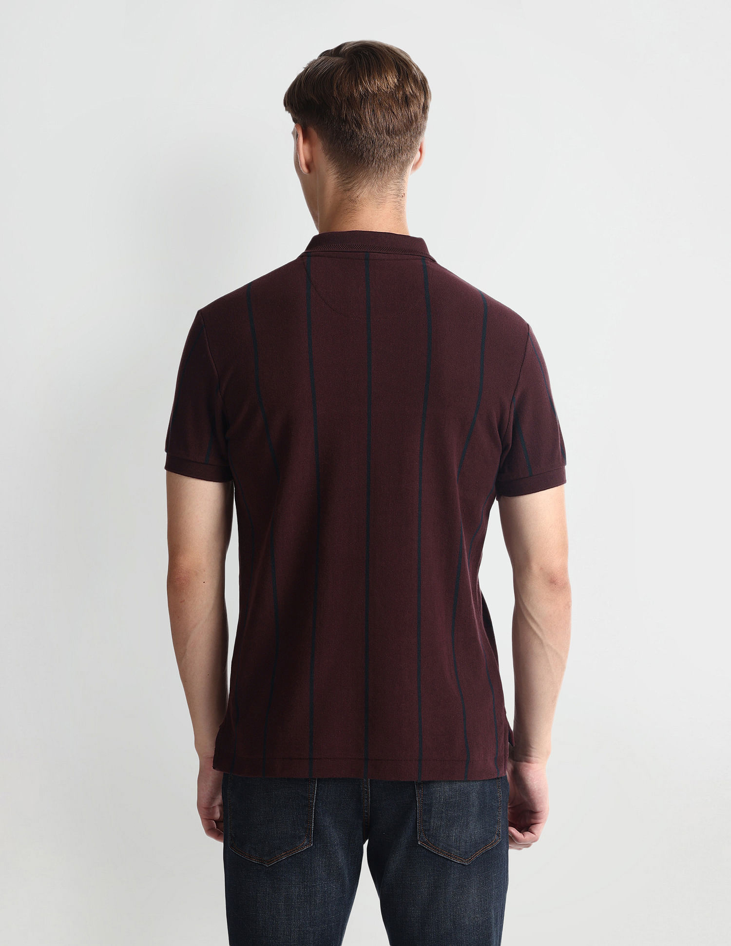 U.S. Polo Assn. Denim Co. Vertical Striped Yarn Dyed Polo Shirt