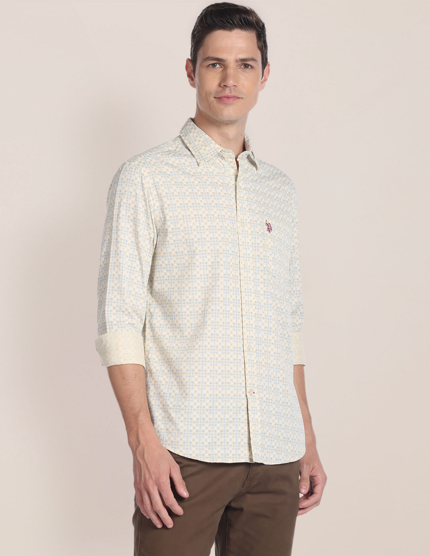 U.S. Polo Assn. Cutaway Collar Motif Print Shirt
