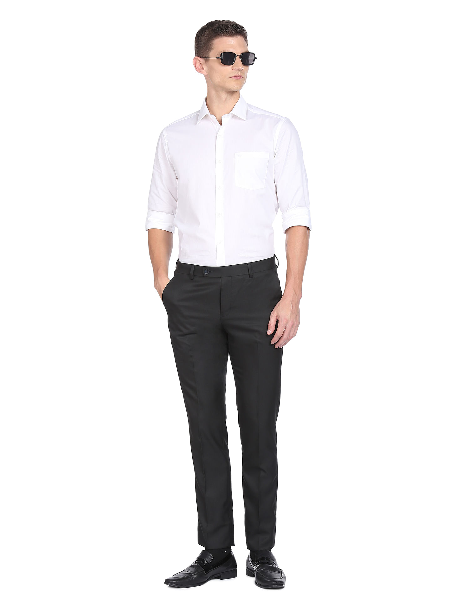 Buy AWAACS Men's Regular Fit Trousers (13718_3, Black, 34) at Amazon.in