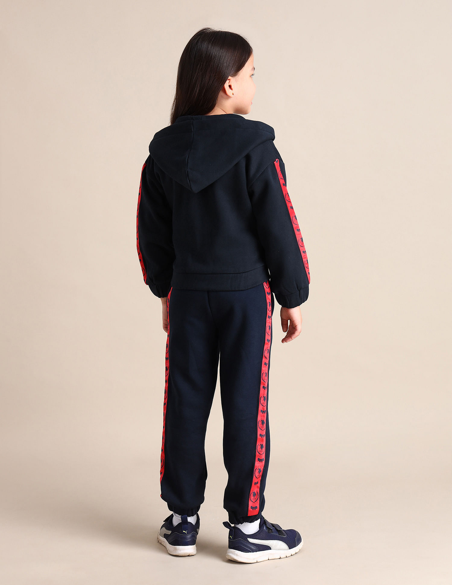 U.S. Polo Assn. Kids Girls Hooded Regular Fit Sweatshirt