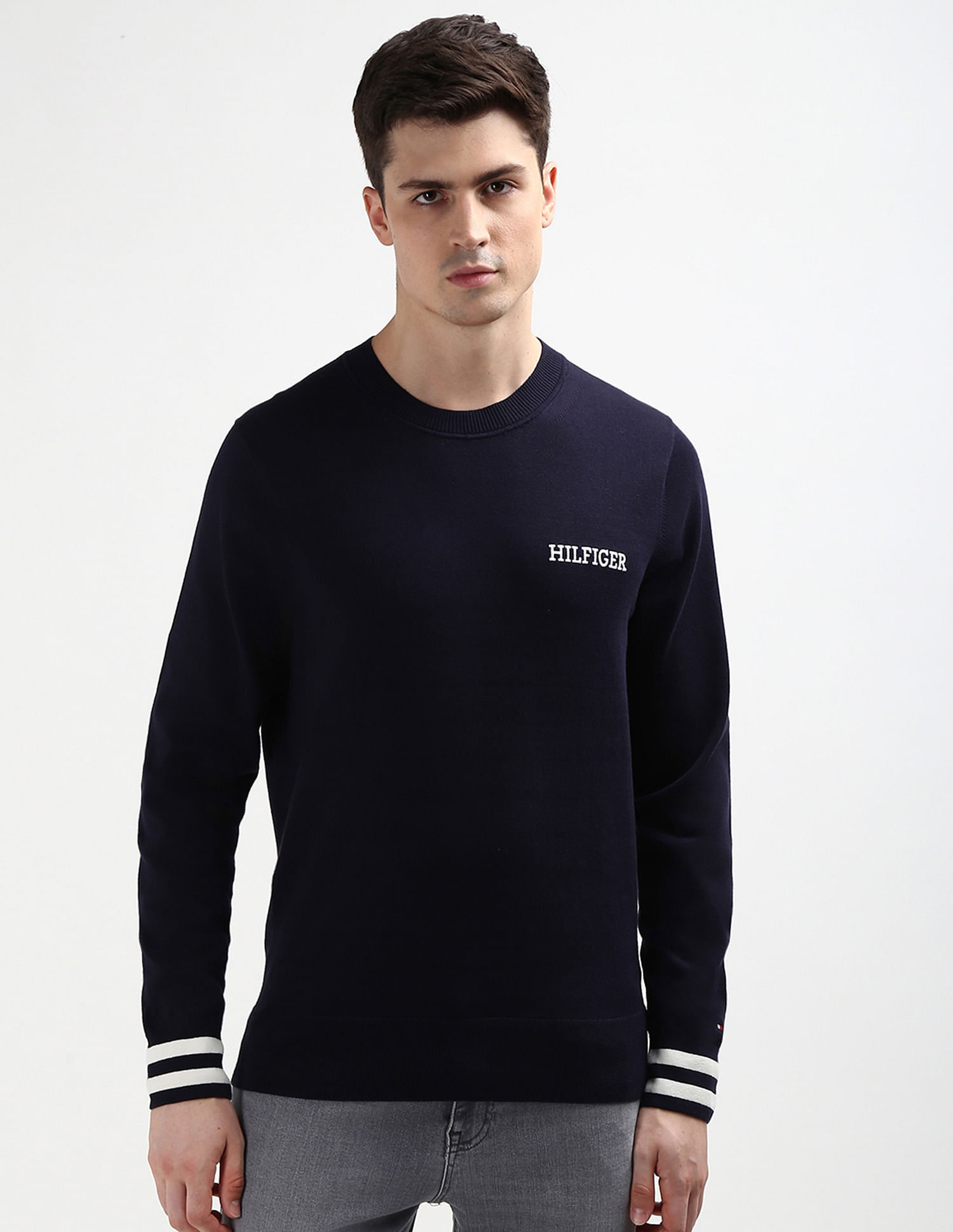 Tommy Hilfiger Embroidered Monotype Cotton Sweater