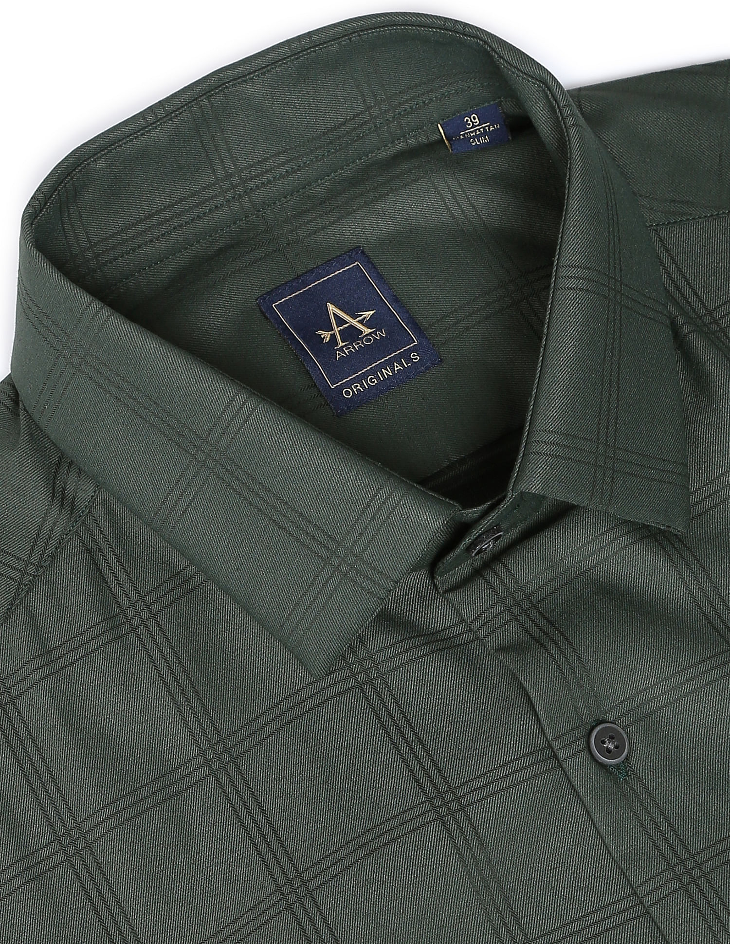Arrow Cutaway Collar Windowpane Check Shirt