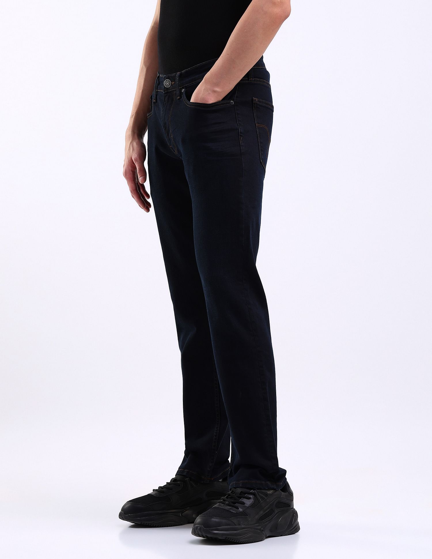 Flying Machine Freddie Slim Straight Fit Stone Wash Jeans