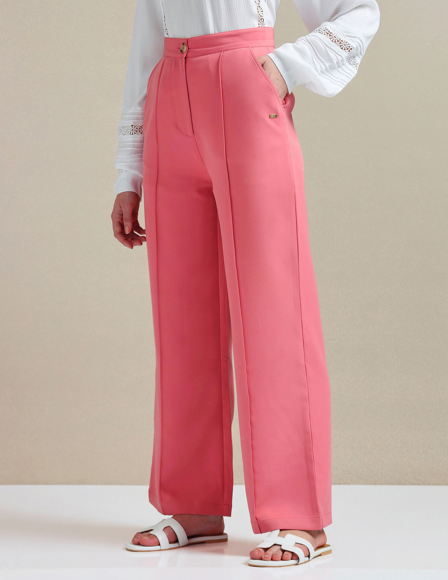 Straight-cut, silk-cady trousers | GIORGIO ARMANI Woman