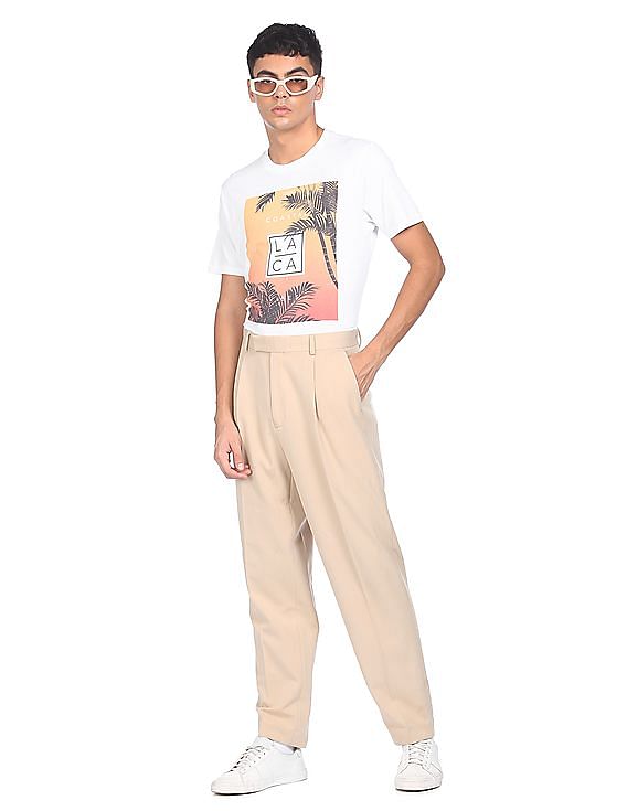 Aeropostale Men White Crew Neck Graphic Print T-Shirt