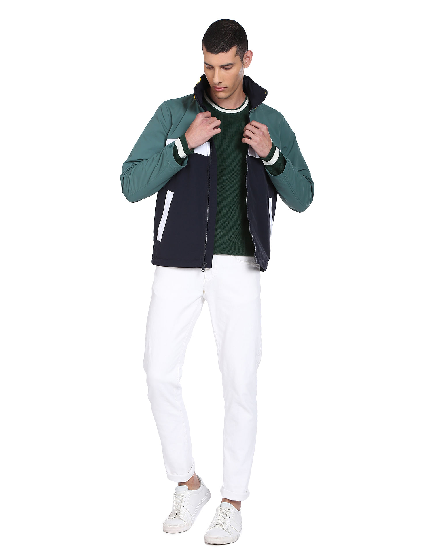 Buy Tommy Hilfiger Men Navy And Green Viking Regatta Colour Block