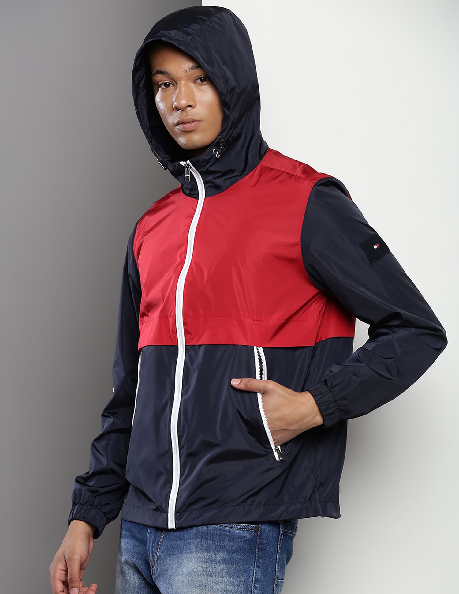 Tommy hilfiger color block on sale coat