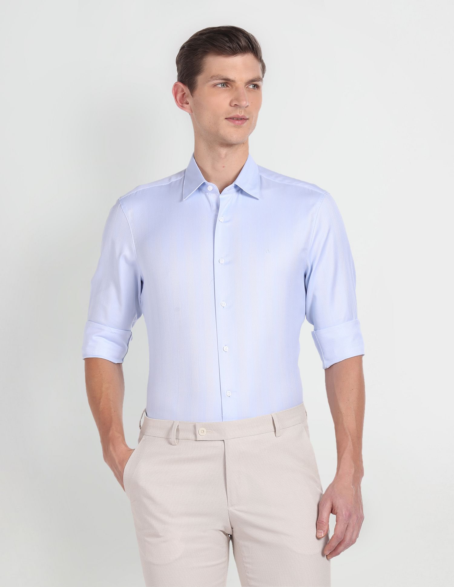 Arrow Patterned Dobby Tailored Fit Shirt
