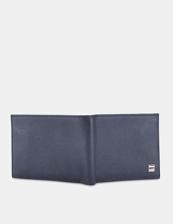 Buy Tommy Hilfiger Men Black Indo Saffiano Leather Texture B-Fold Wallet -  NNNOW.com