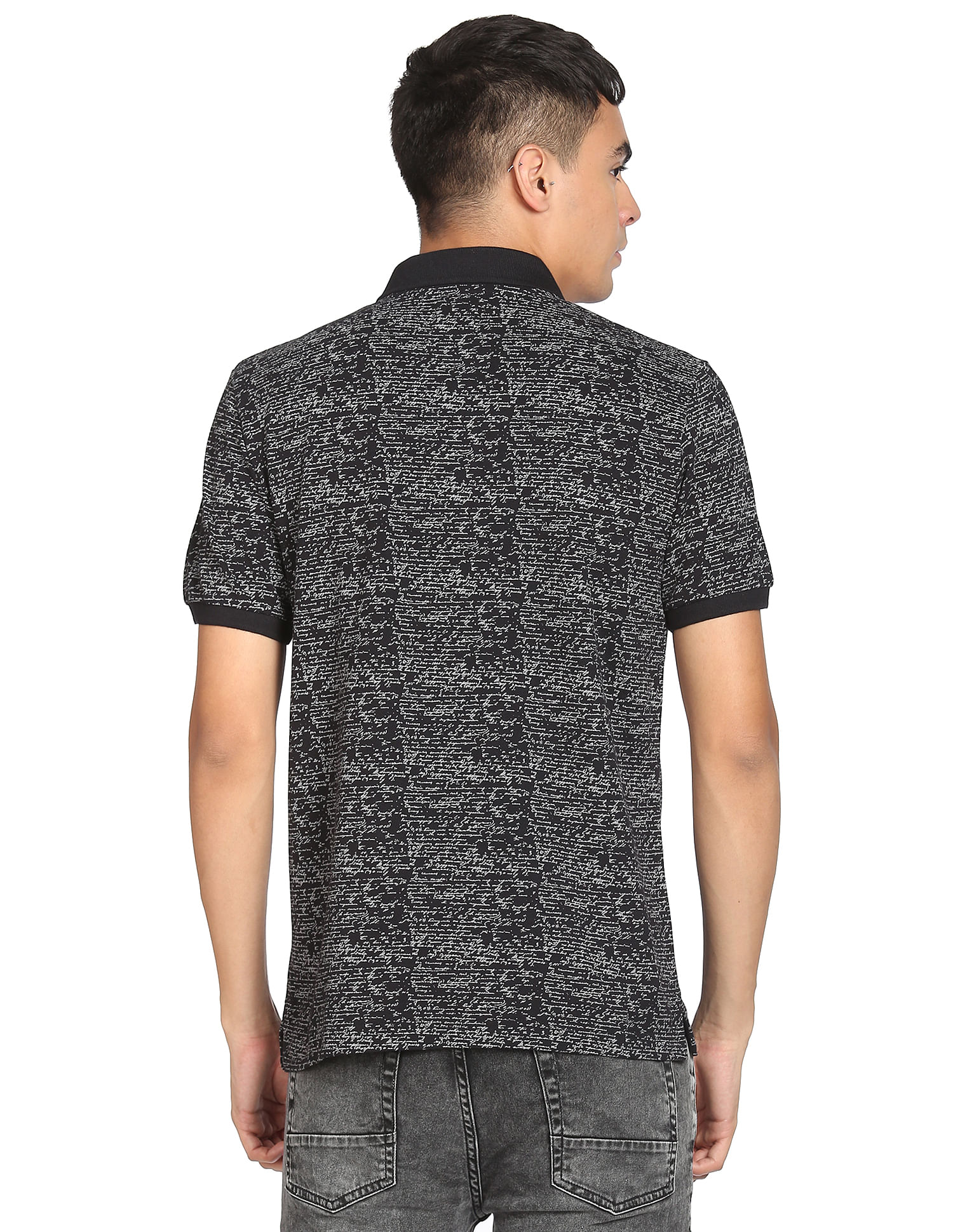 Flying Machine Typographic Print Polo Shirt
